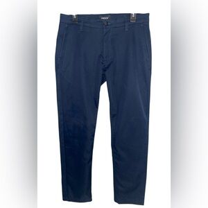 Men's PROOF Nomad Performance Chino Navy Blue Snap Rear Pockets Slim 32